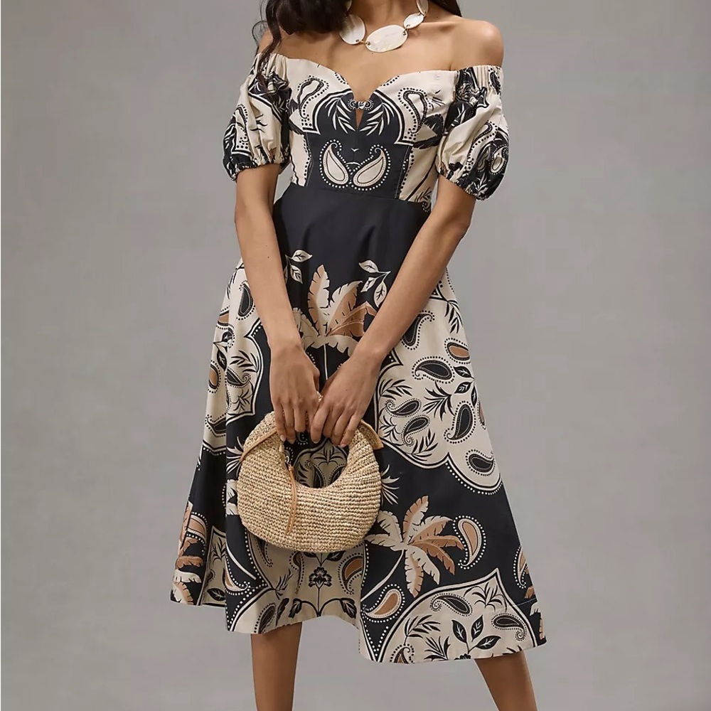 NWT Maeve Anthropologie Puff Sleeve Sweetheart Dress size 10p